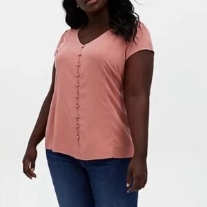 Torrid Blush Pink Button-Front Blouse